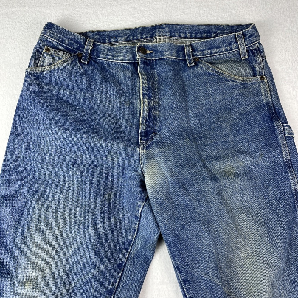Dickies Carpenter Jeans Mens 38x32 Blue Denim Cotton Medium Wash Straight Leg